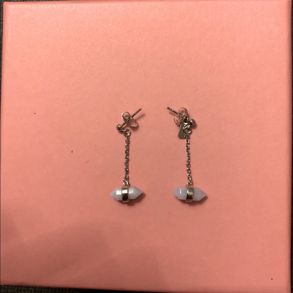 Earrings Coach - silver with lavender gem